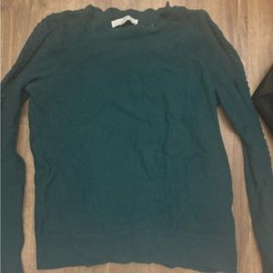 Teal sweater with a sleeve detail